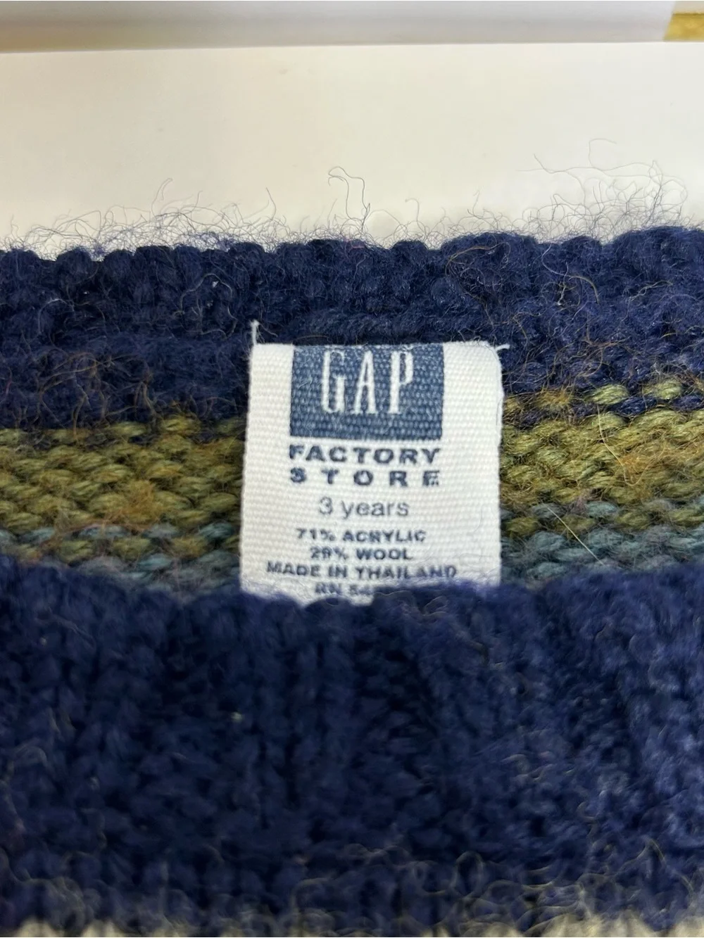 GAP 3T Striped Crewneck Sweater Wool Blend